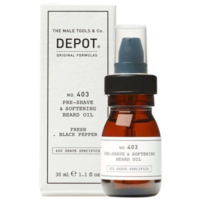 DEPOT® NO. 403 PRE-SHAVE & SOFTENING BEARD OIL - FRESH BLACK PEPPER 1.1 Fl. Oz.