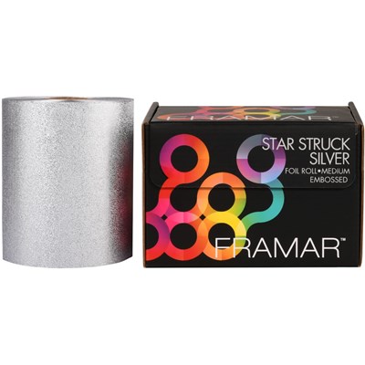 Framar Embossed Foil Roll Medium Star Struck Silver 320 ft.