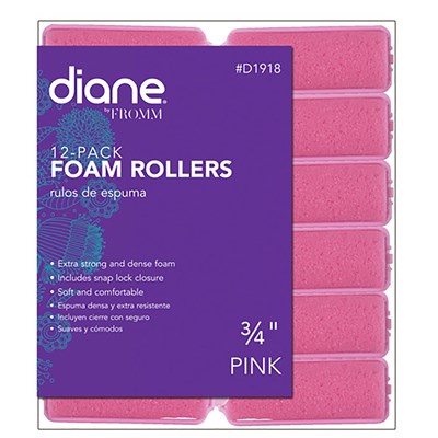 Diane Foam Rollers Pink 12 pack .75 inch