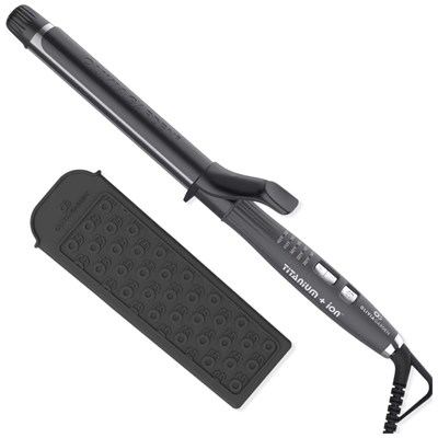 Olivia Garden Curling Iron w/ Extra Long Barrel + Detangling Brush 1 inch