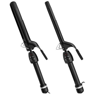 StyleCraft Stay-Temp Extended Barrel Curling Iron Bundle 1.25 inch and 0.75 inch 2 pc.